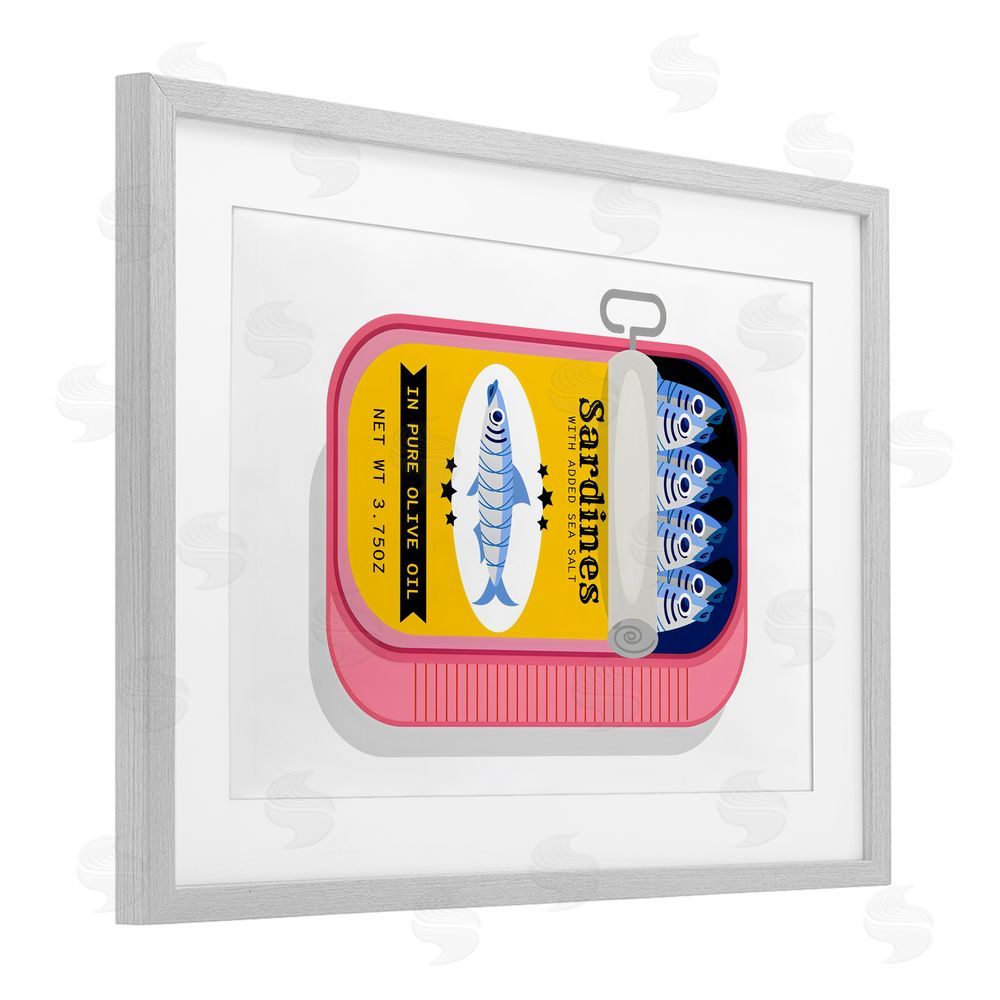 Creative Studio Retro Can of Sardines Gray Framed Print Under Glass Wall Art