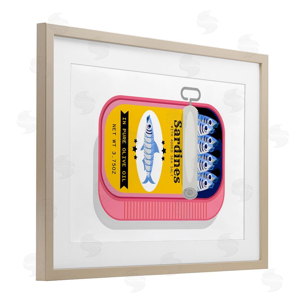 Creative Studio Retro Can of Sardines Brown Framed Print Under Glass Wall Art