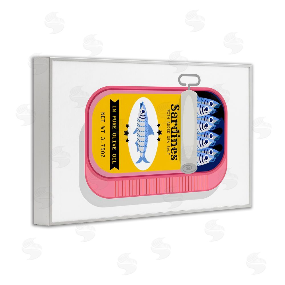 Creative Studio Retro Can of Sardines White Framed Giclee Wall Art