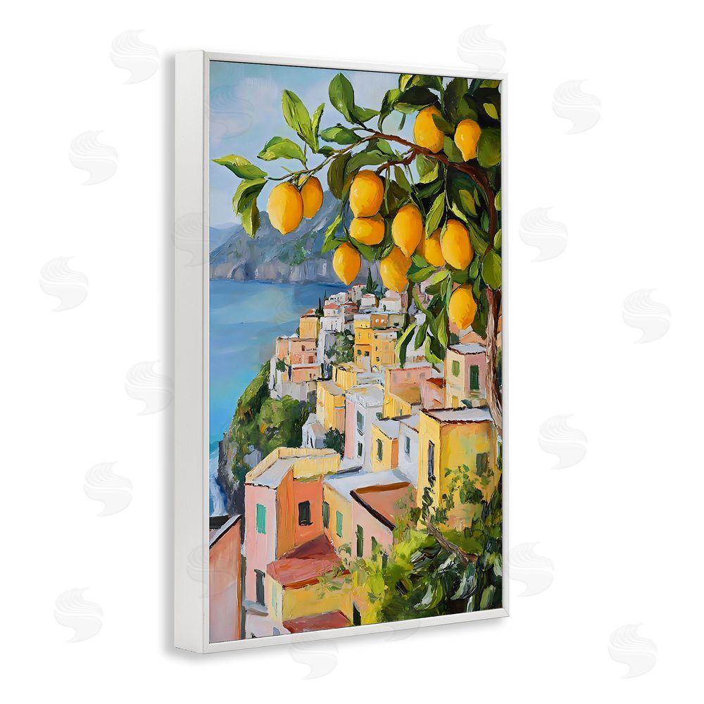 Creative Studio Mediterranean Lemon Tree Scenery White Framed Giclee Wall Art