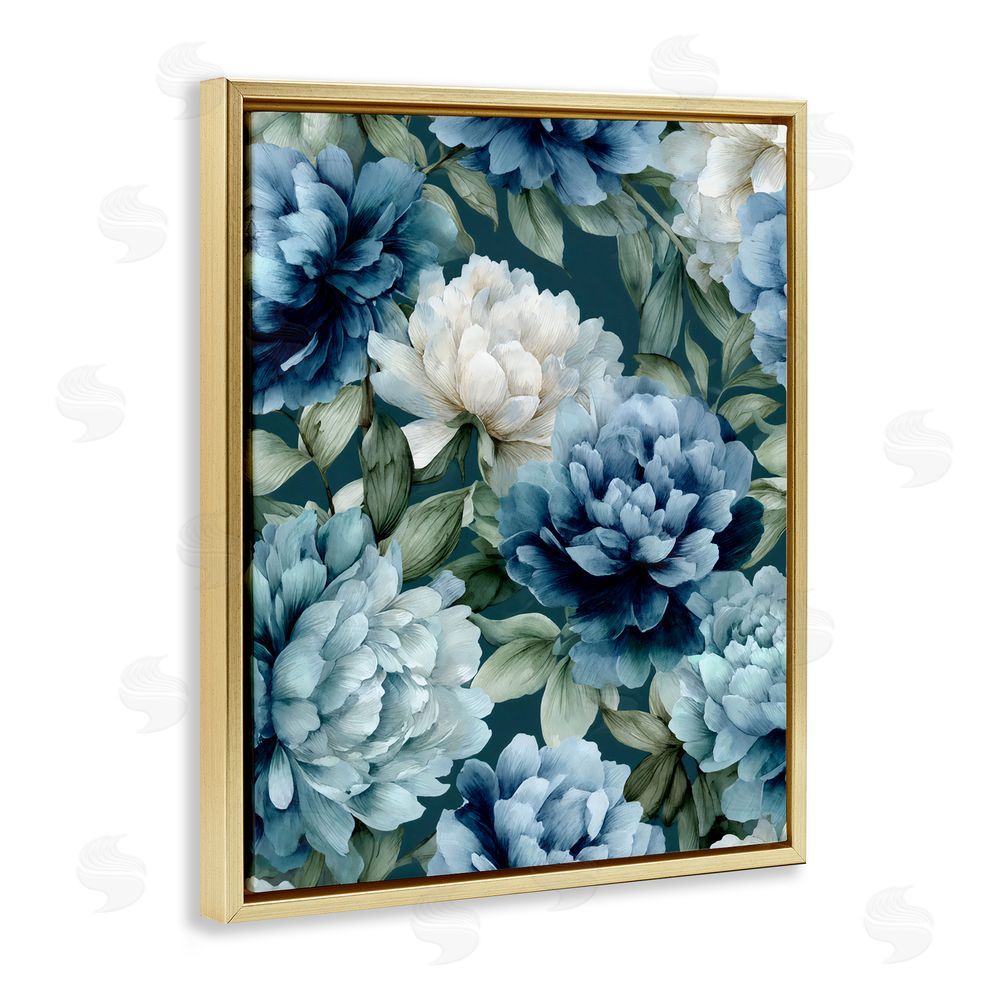 Franklyn Gregory Blooms On The Vine Gold Floating Frame Stretched Canvas Wall Art Print