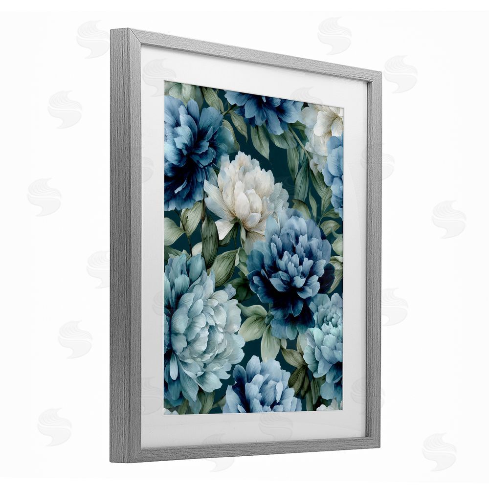 Franklyn Gregory Blooms On The Vine Gray Framed Print Under Glass with Matting Wall Art