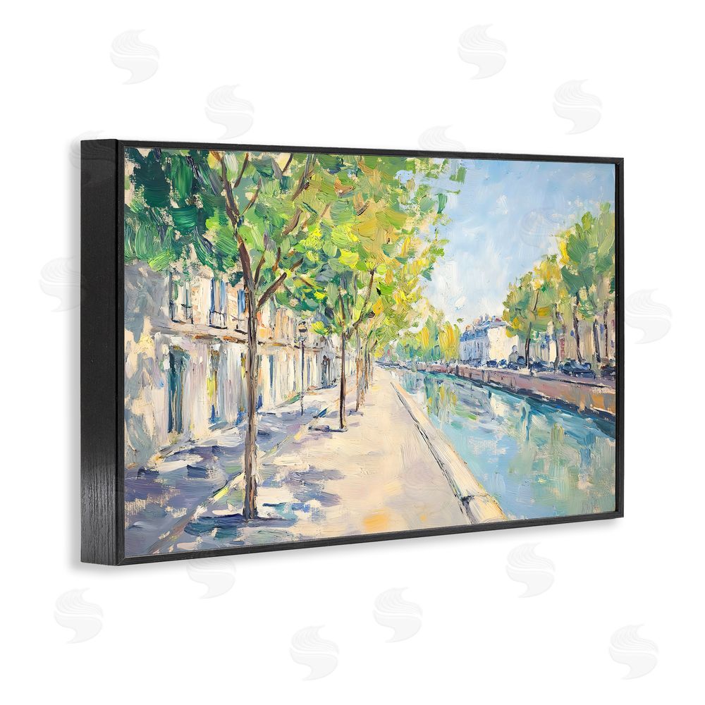 Creative Studio Montrouge Canal Promenade Black Framed Giclee Wall Art