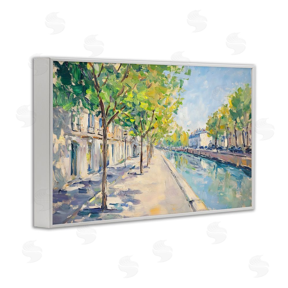 Creative Studio Montrouge Canal Promenade White Framed Giclee Wall Art