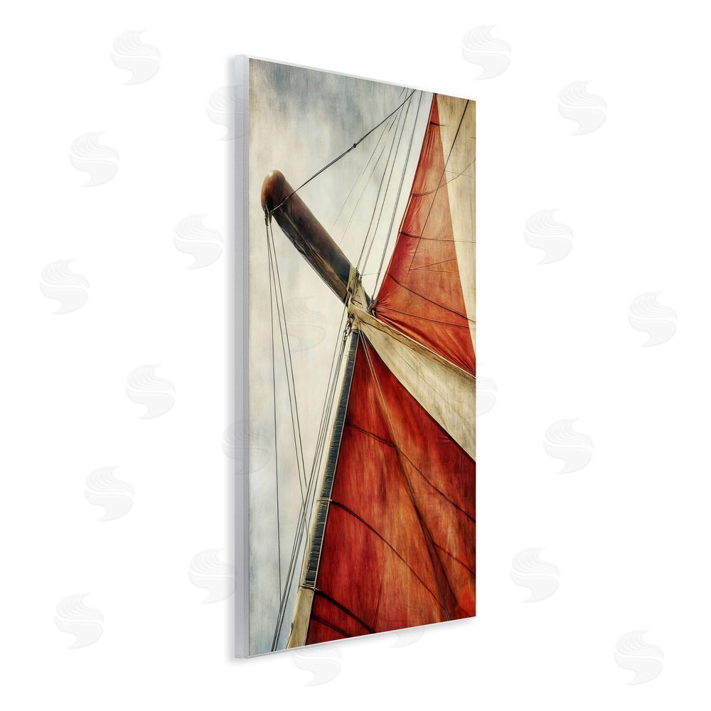 Creative Studio Red Sail at Sea Wall Plaque Home Decor Art Print