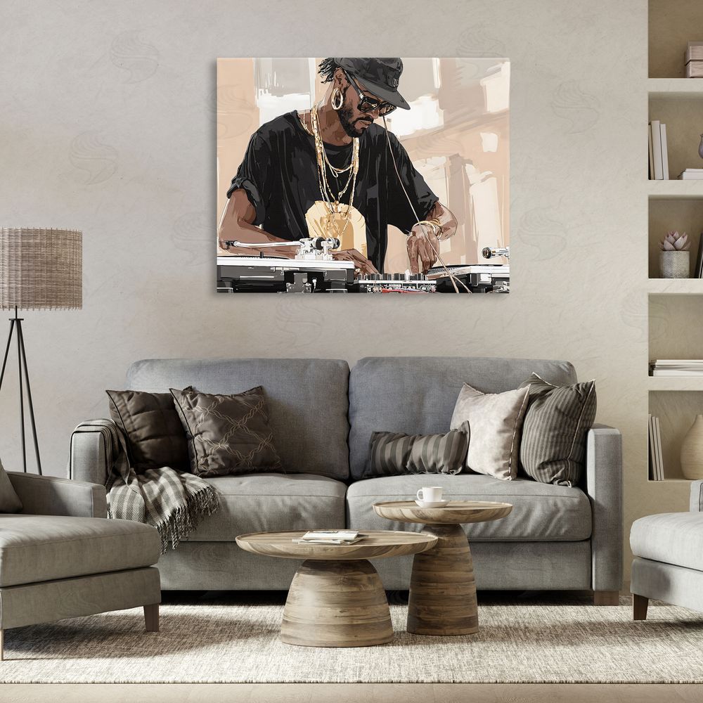 Franklyn Gregory Timeless DJ with Urban Rhythm Stretched Canvas on Wall