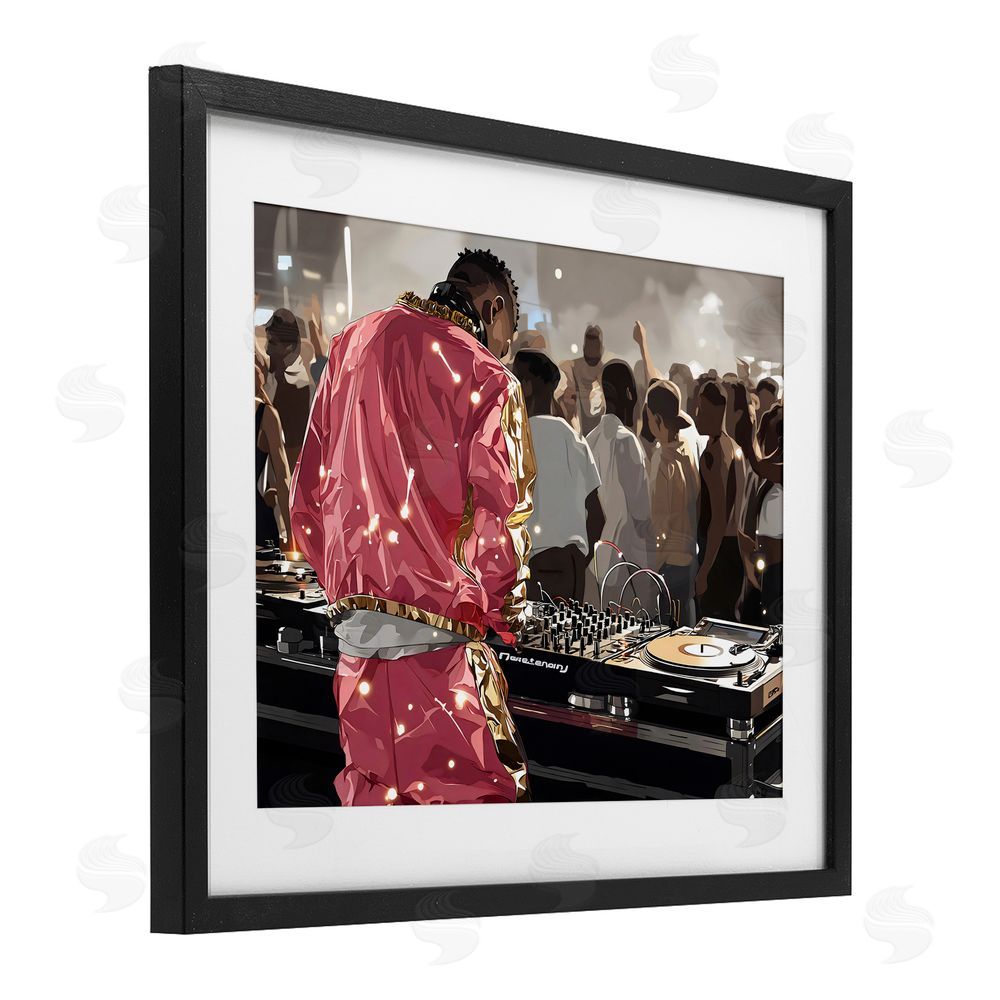 Franklyn Gregory DJ Performance At Nightclub Black Framed Print Under Glass Wall Art