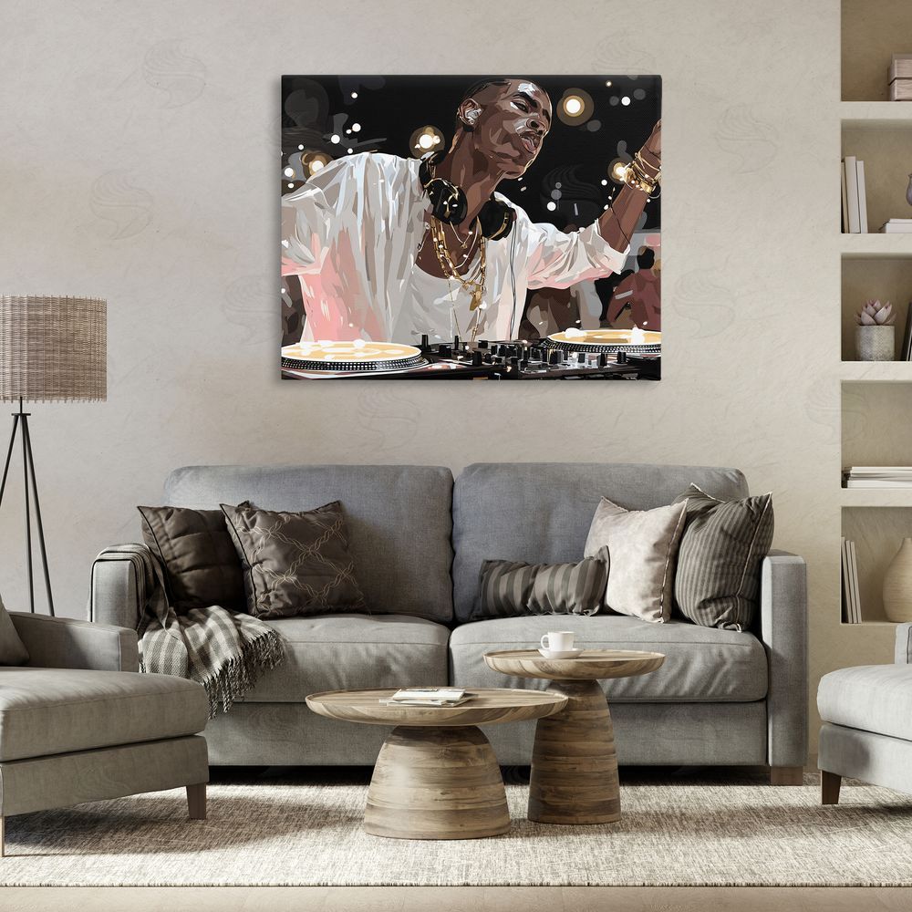 Franklyn Gregory Music In His Soul Stretched Canvas Wall Art in Room