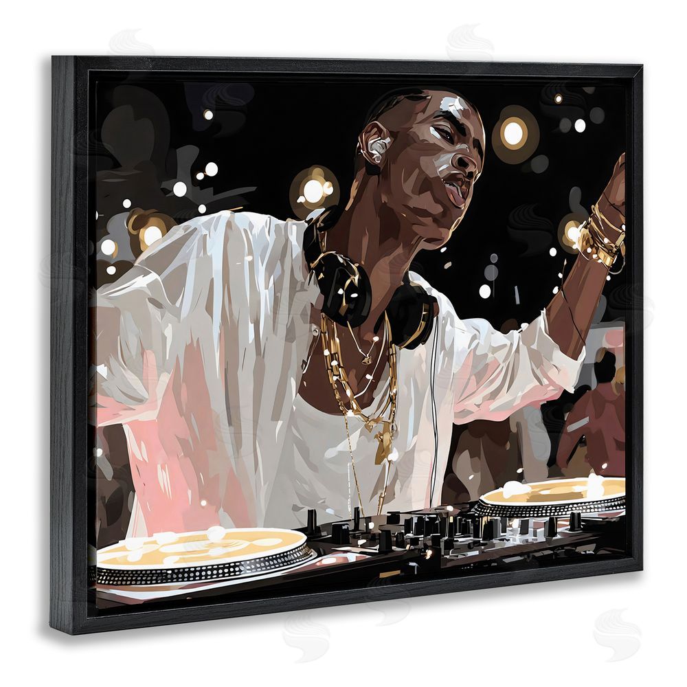 Franklyn Gregory Music In His Soul Black Floating Framed Canvas Wall Art