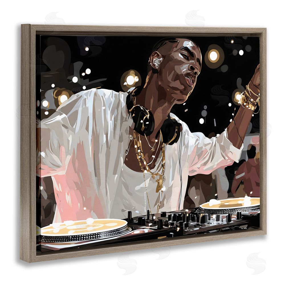 Franklyn Gregory Music In His Soul Brown Floating Framed Canvas Wall Art