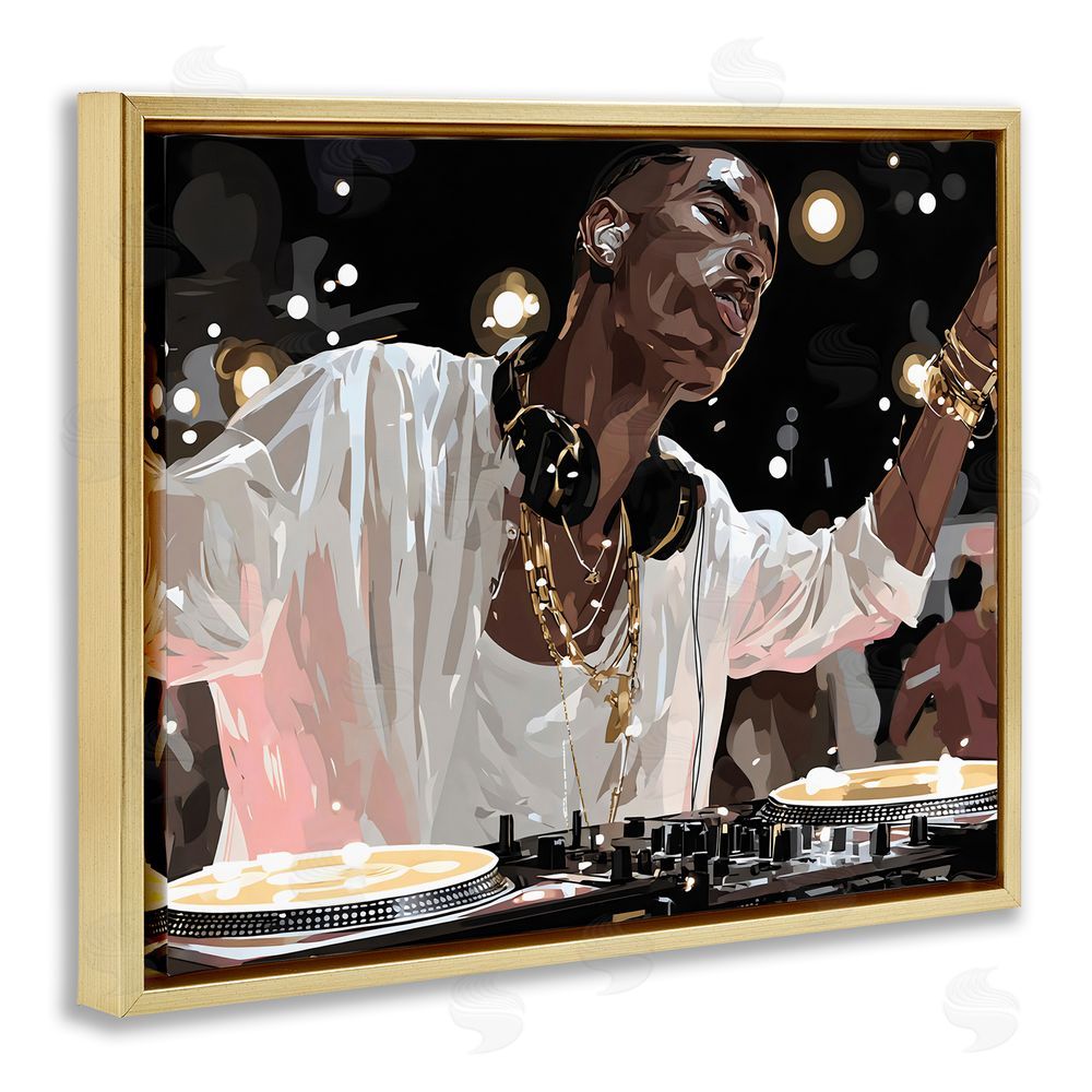 Franklyn Gregory Music In His Soul Gold Floating Framed Canvas Wall Art