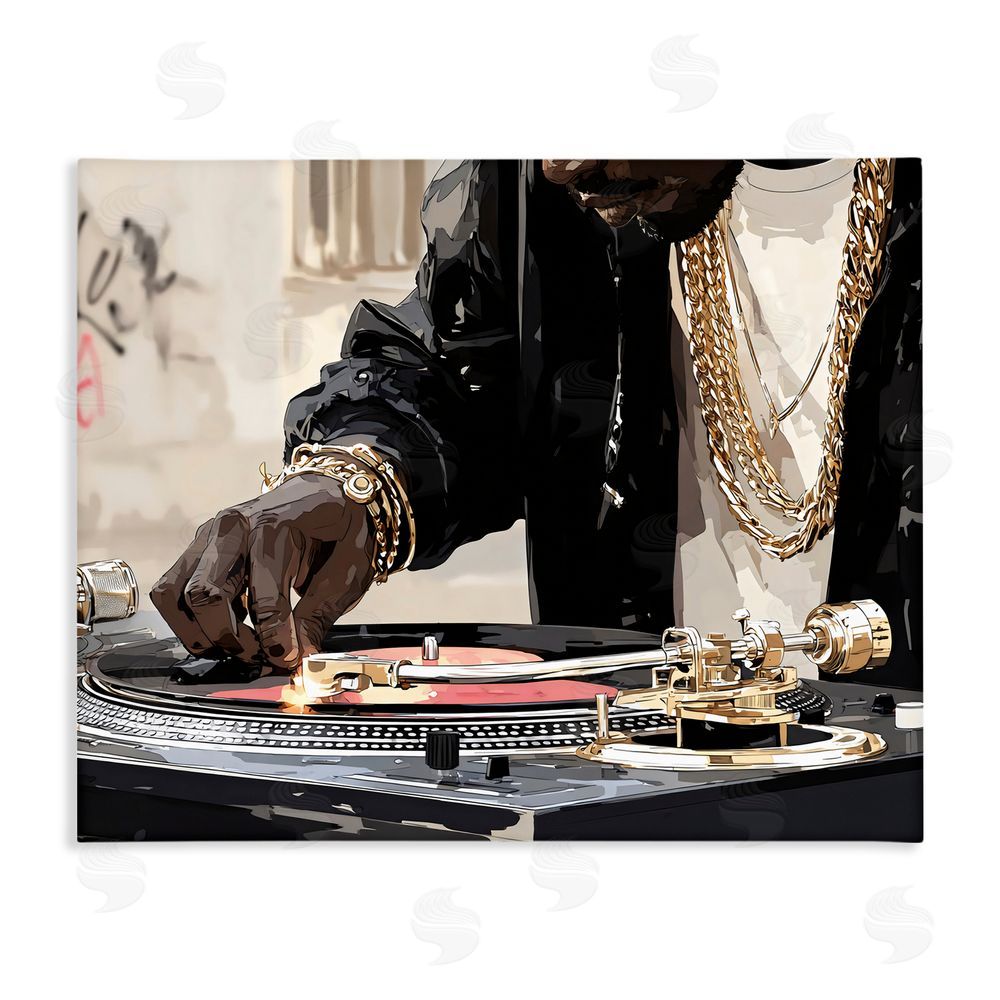 Franklyn Gregory Golden Touch on DJ's Turntable Stretched Canvas Wall Art