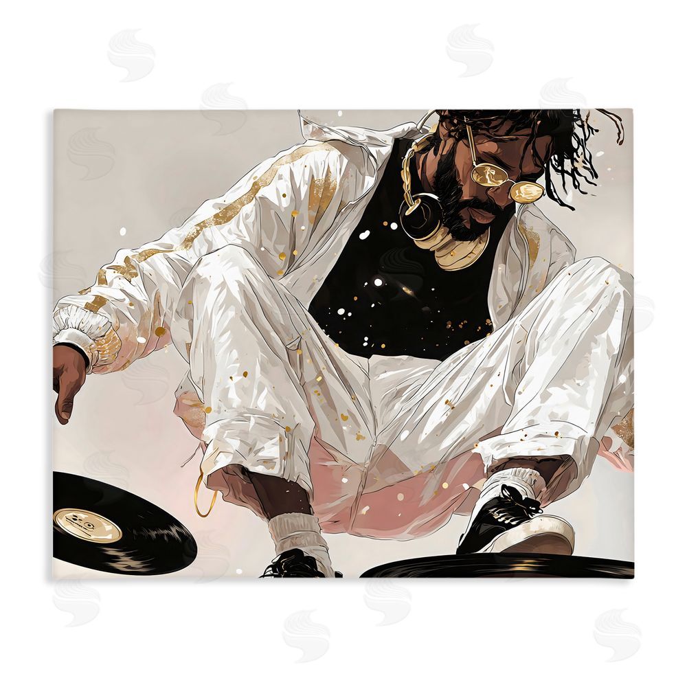 Franklyn Gregory Record Dance Stylish DJ Stretched Canvas Wall Art