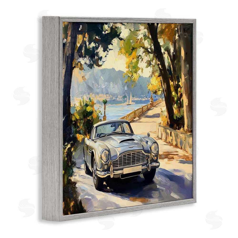 Creative Studio Classic View of Seaside Drive Gray Framed Giclee Wall Art Print