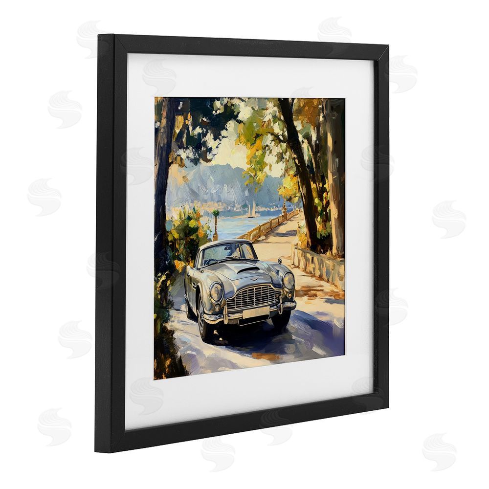 Creative Studio Classic View of Seaside Drive Black Framed Print Under Glass Wall Art