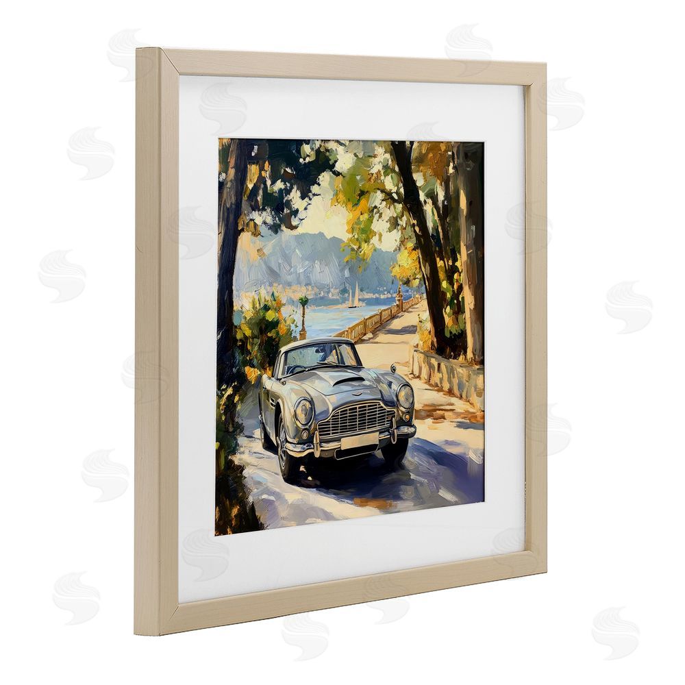 Creative Studio Classic View of Seaside Drive Brown Framed Print Under Glass Wall Art