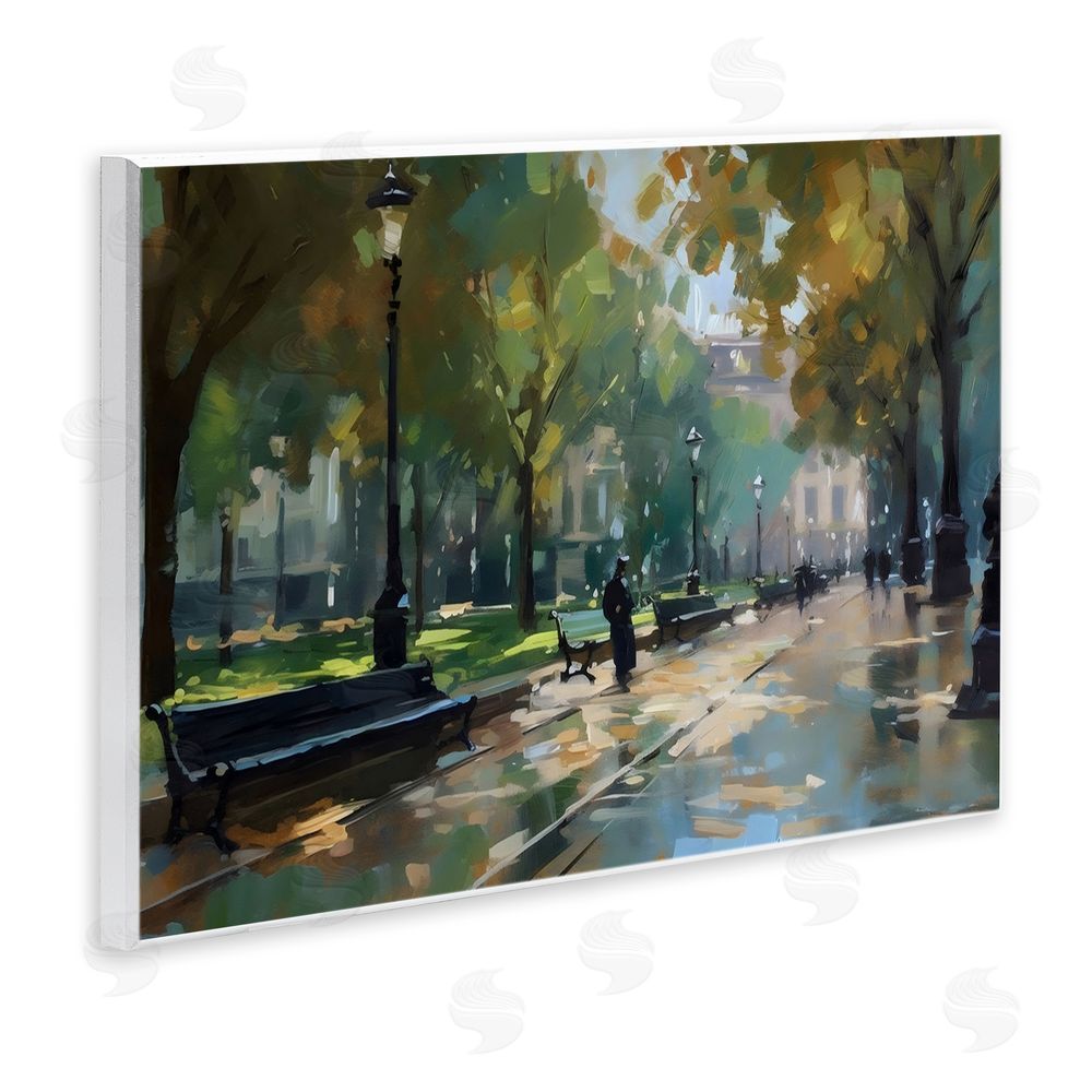 Creative Studio Park Promenade on Rainy Day Wall Plaque Home Decor Art Print