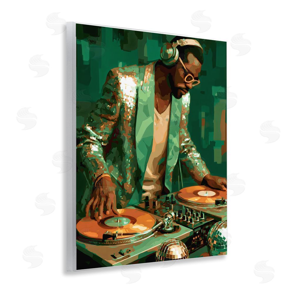 Franklyn Gregory Green Disco DJ Music Wall Plaque Home Decor Art Print