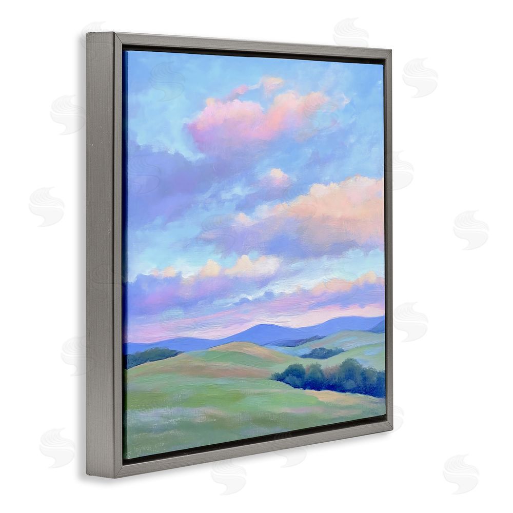 Creative Studio Rolling Hills with Soft Sunset Gray Floating Framed Canvas Wall Art