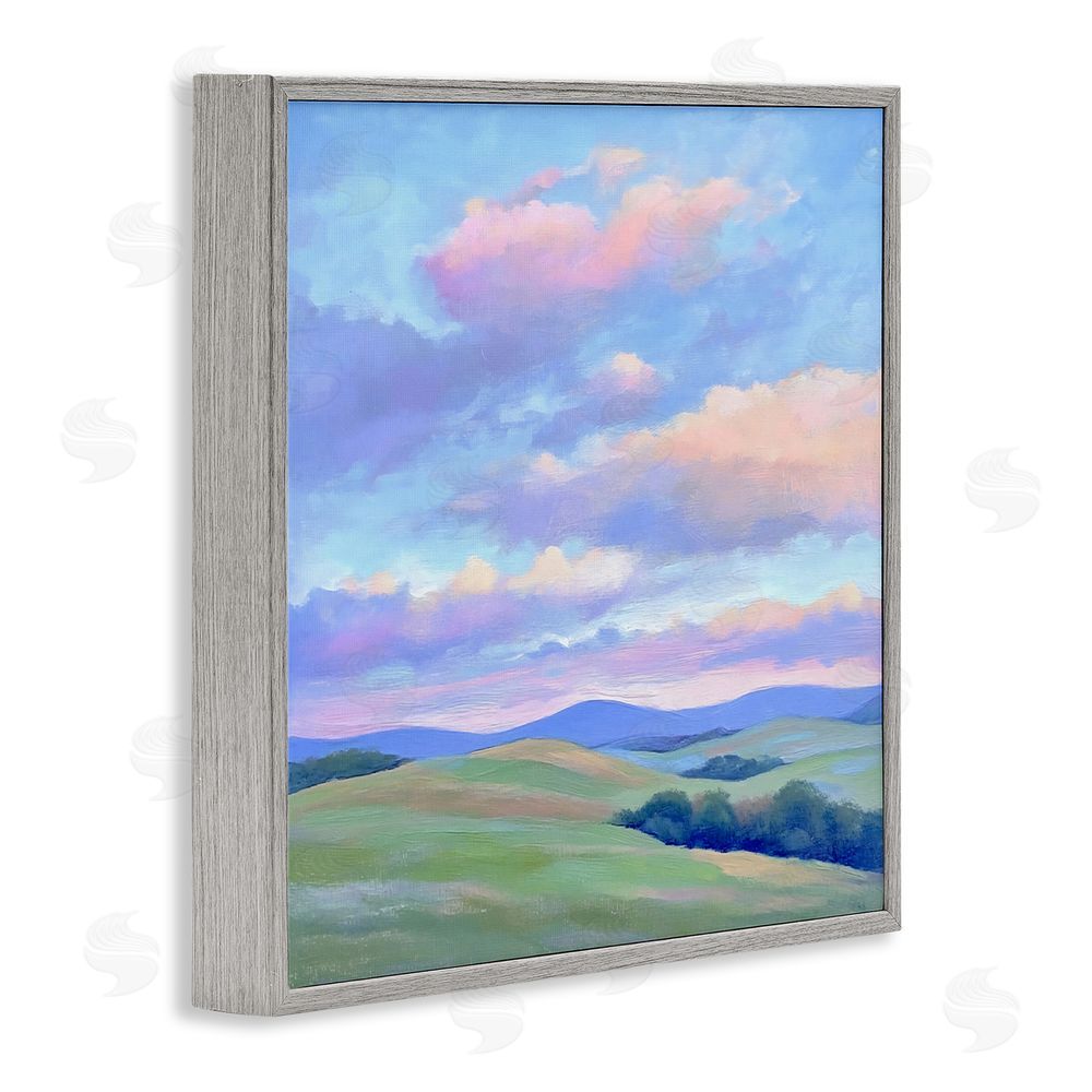 Creative Studio Rolling Hills with Soft Sunset Gray Framed Giclee Wall Art