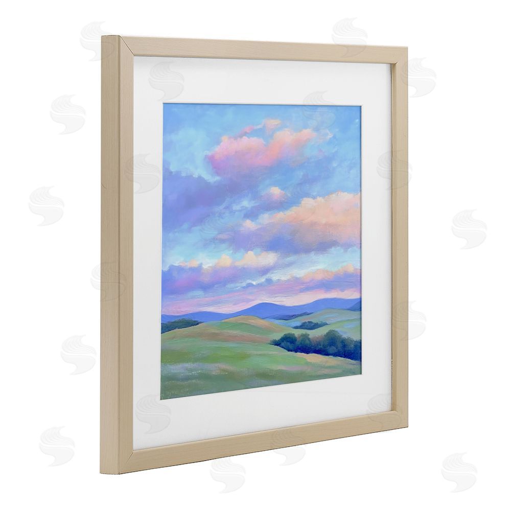Creative Studio Rolling Hills with Soft Sunset Brown Framed Print Under Glass Wall Art