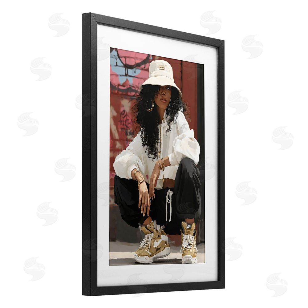 Franklyn Gregory Urban Streetwear Bucket Hat Black Framed Print Under Glass with White Mat Wall Art