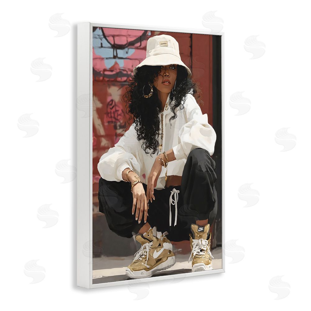 Franklyn Gregory Urban Streetwear Bucket Hat White Framed Giclee Wall Art Print