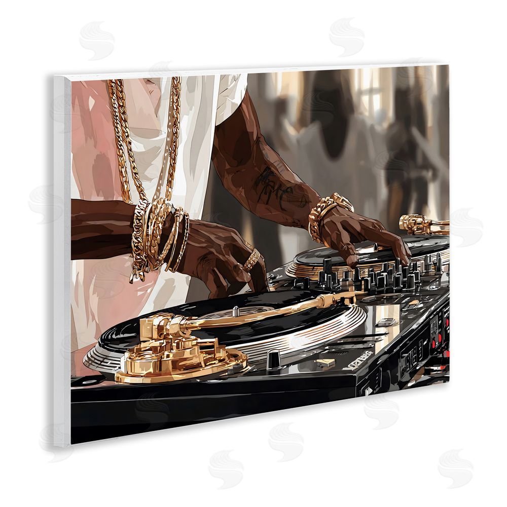 Franklyn Gregory Golden Sound DJ Turntables Wall Plaque Home Decor Art Print
