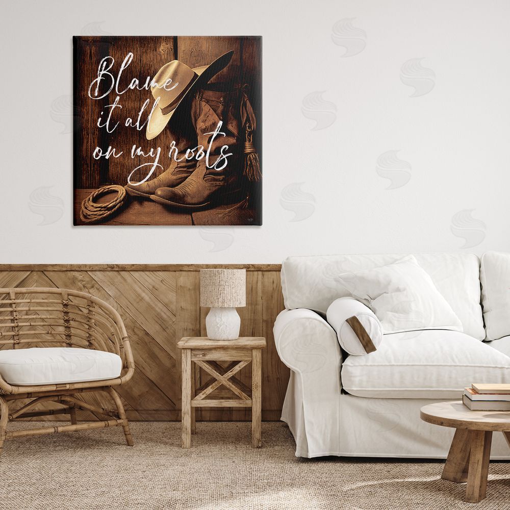 Lux + Me Designs Blame It On My Roots Stretched Canvas Wall Art in Room