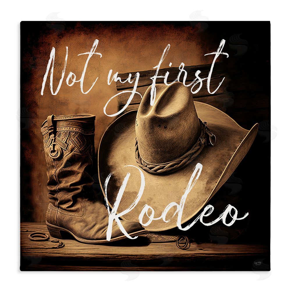Lux + Me Designs Not My First Rodeo Stretched Canvas Wall Art Print