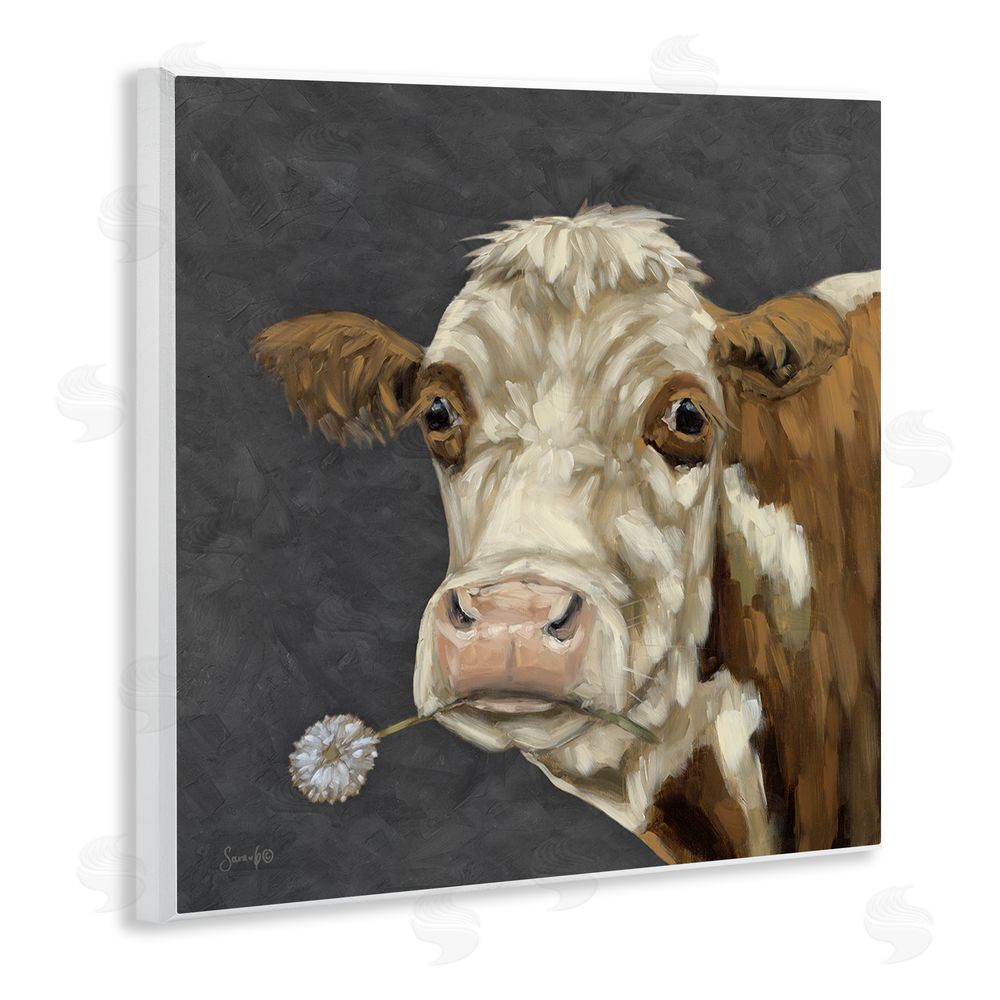 Sara G. Designs Looking Dandy Cattle Wooden Wall Plaque Art Print