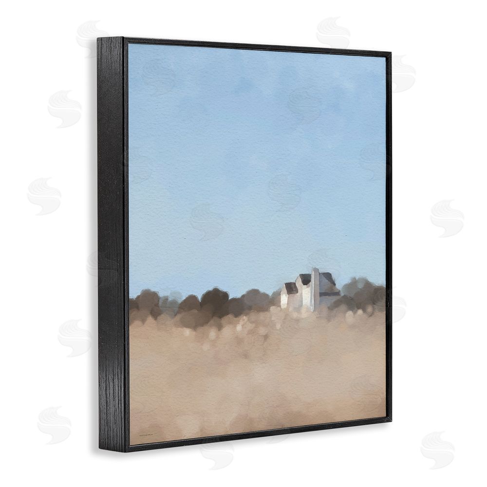 Kamdon Kreations Silent Day Cottage Impression Black Framed Giclee Wall Art Print