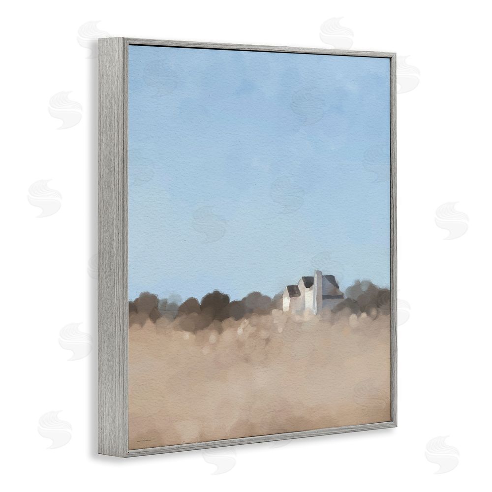 Kamdon Kreations Silent Day Cottage Impression Gray Framed Giclee Wall Art Print