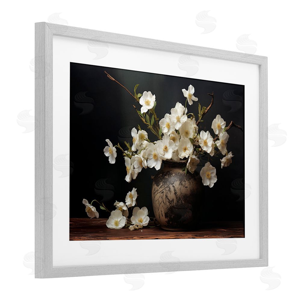 Heidi Kuntz Unspoken Grace Still Life Gray Framed Print Under Glass Wall Art