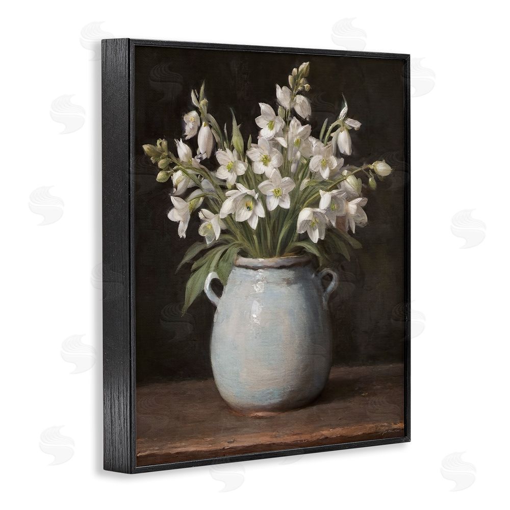 Jo Moulton Fresh Jasmine Blooms Black Framed Giclee Wall Art Print