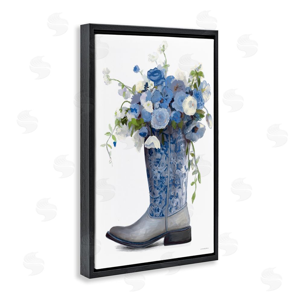 Kamdon Kreations Blue Rodeo Queen Black Floating Frame Canvas Wall Art Print