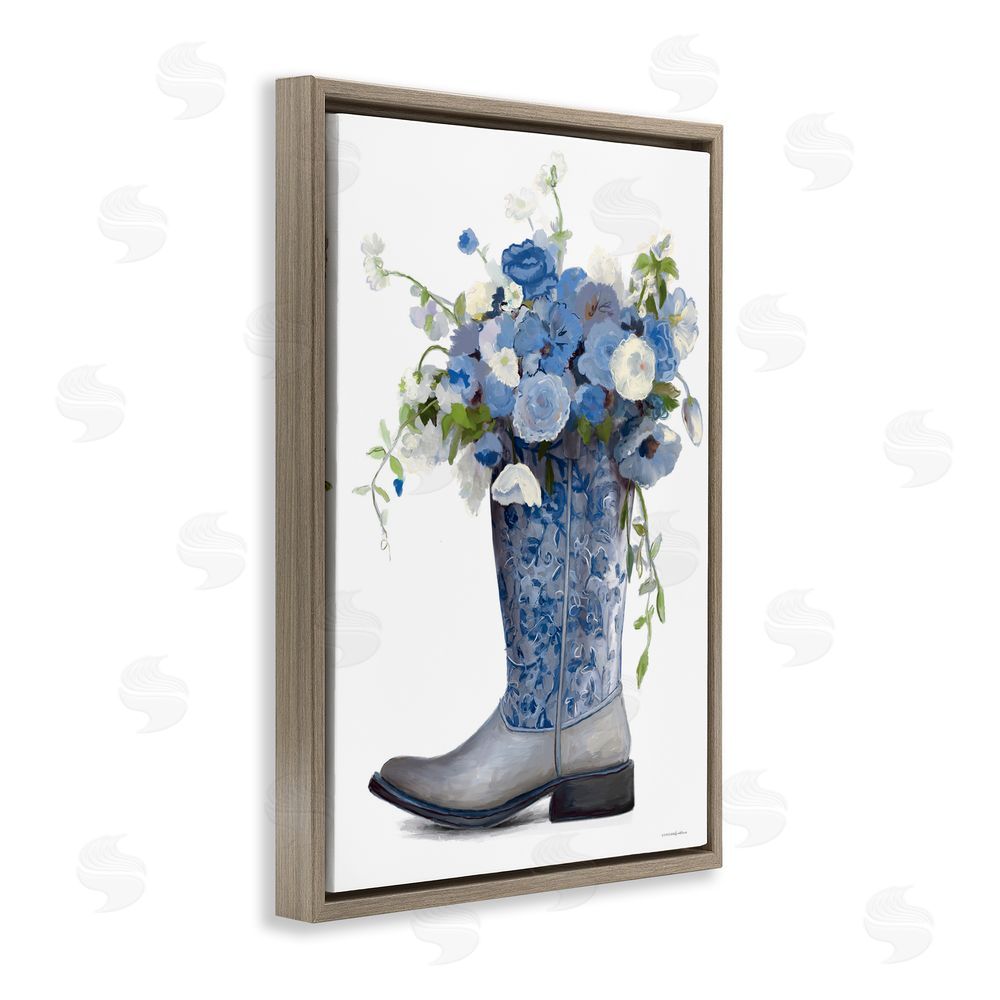 Kamdon Kreations Blue Rodeo Queen Brown Floating Frame Canvas Wall Art Print
