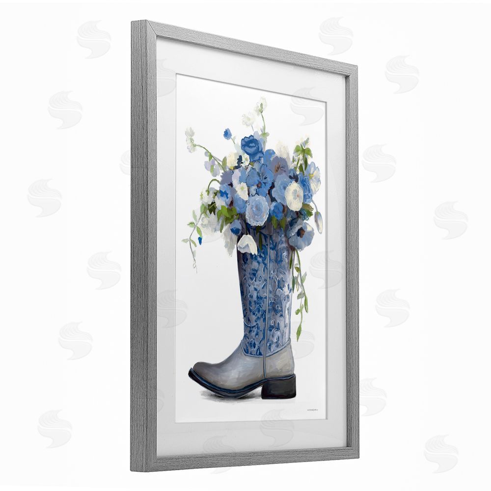 Kamdon Kreations Blue Rodeo Queen Gray Framed Print Under Glass Wall Art