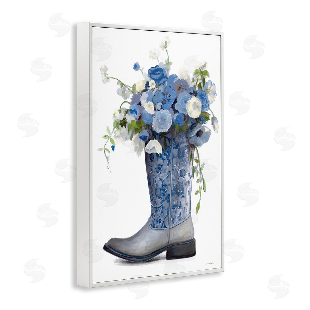 Kamdon Kreations Blue Rodeo Queen White Framed Giclee Wall Art Print