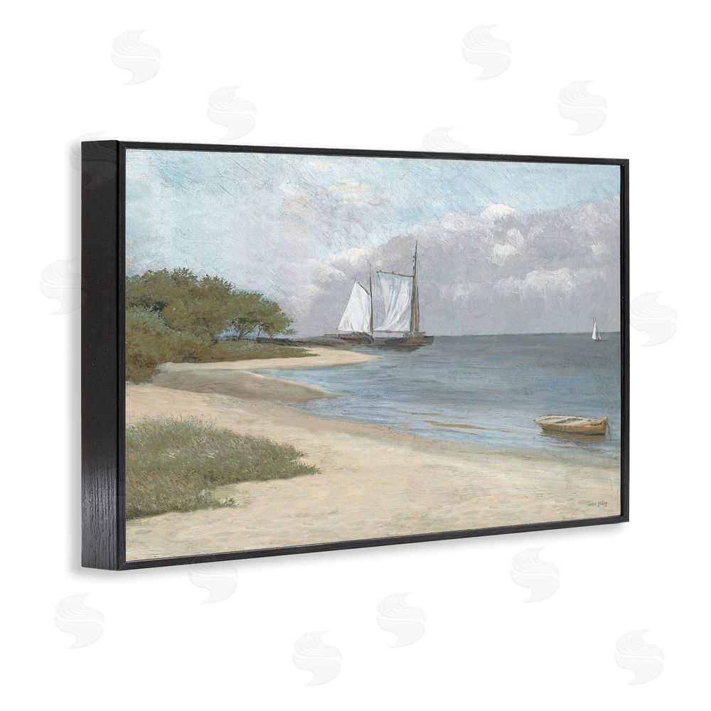 Amber Sterling A Quiet Harbor Shoreline Black Framed Giclee Wall Art Print