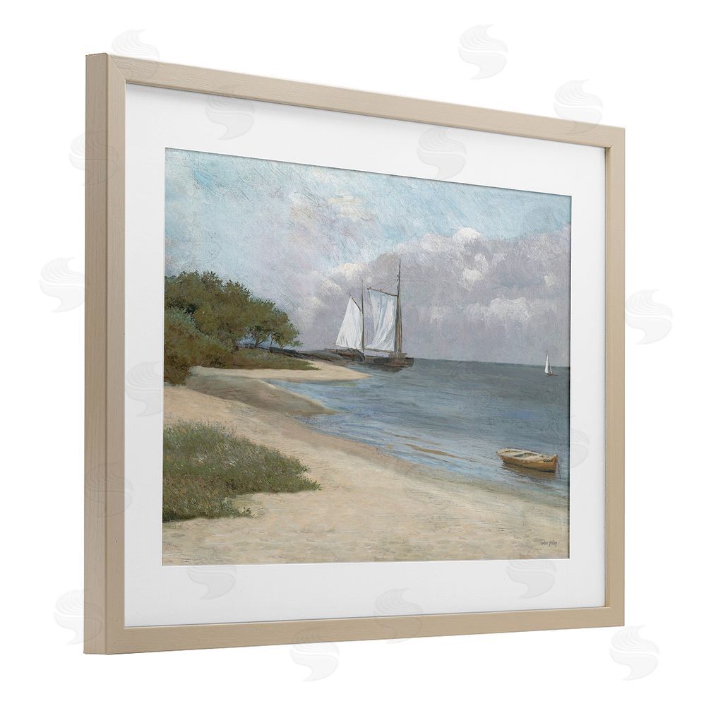 Amber Sterling A Quiet Harbor Shoreline Brown Framed Print Under Glass Wall Art