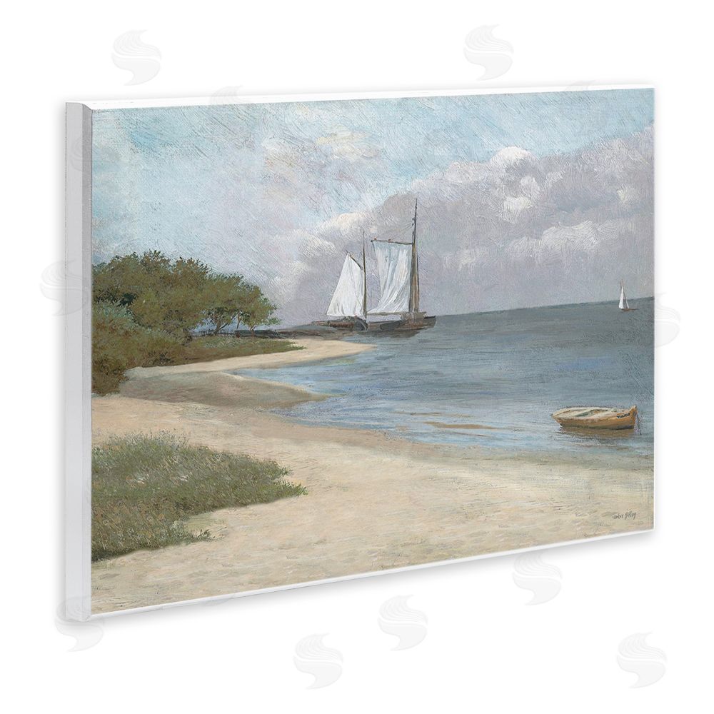 Amber Sterling A Quiet Harbor Shoreline Wooden Wall Plaque Art Print