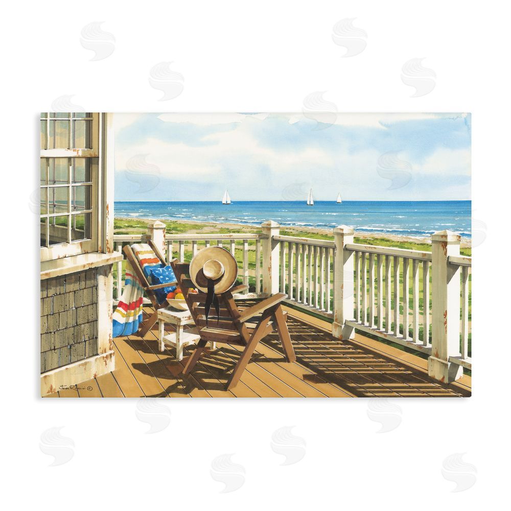 John Rossini Summer Veranda View Stretched Canvas Wall Art Print