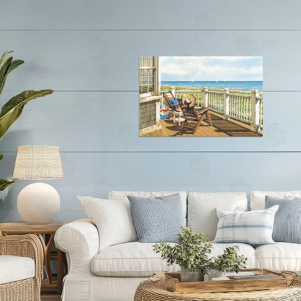 John Rossini Summer Veranda View Stretched Canvas Wall Art in Room