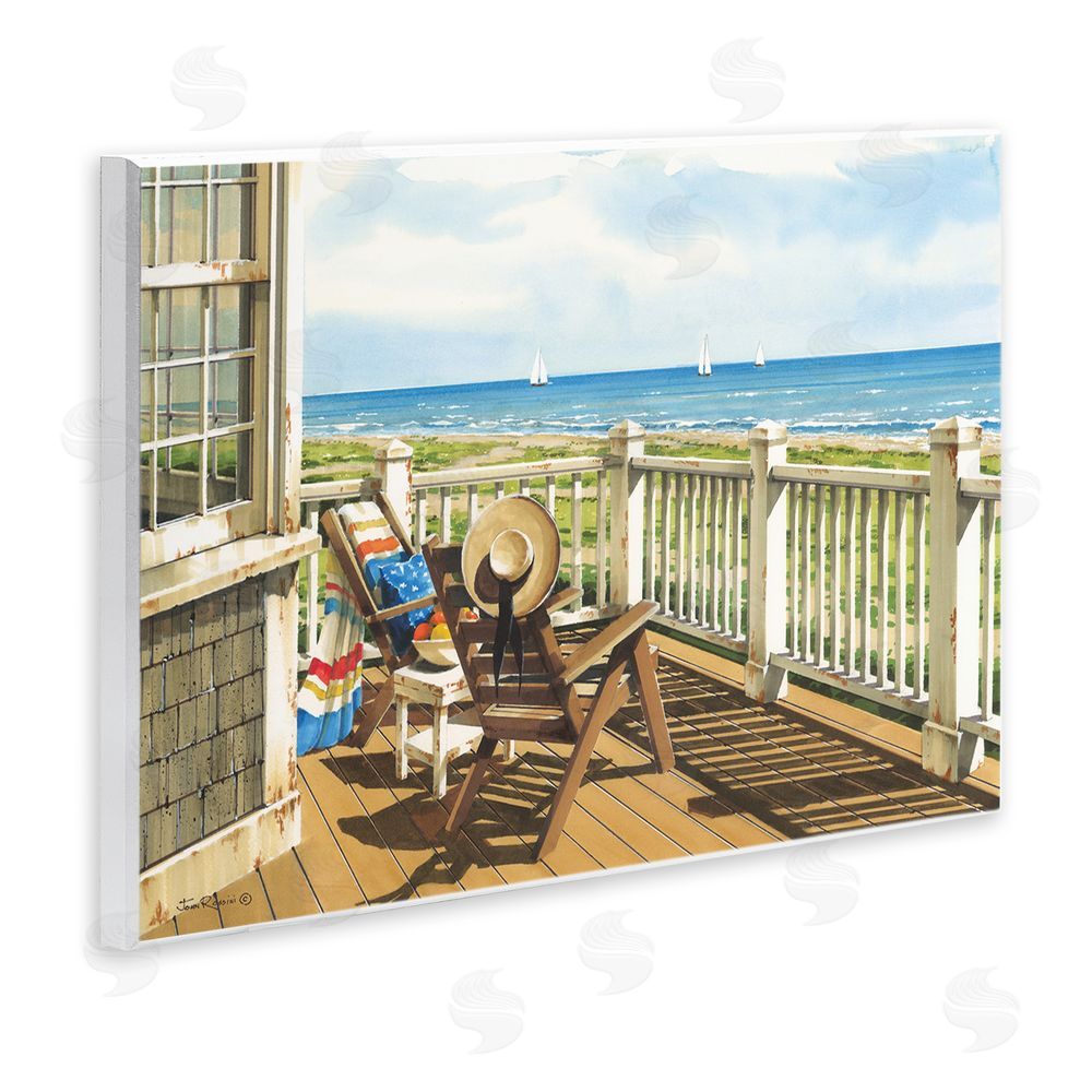 John Rossini Summer Veranda View Wooden Wall Plaque Art Print