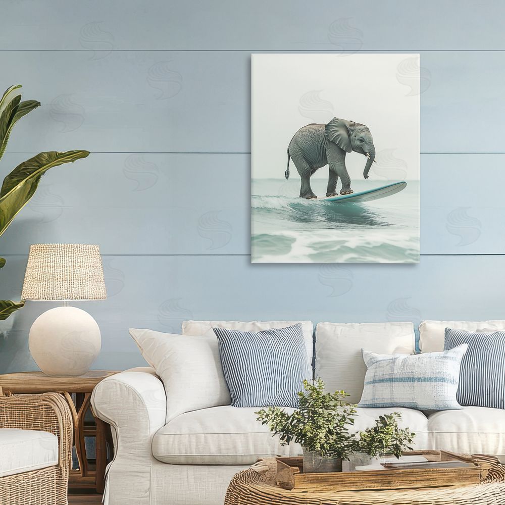 Heidi Kuntz Elephant Riding The Wave