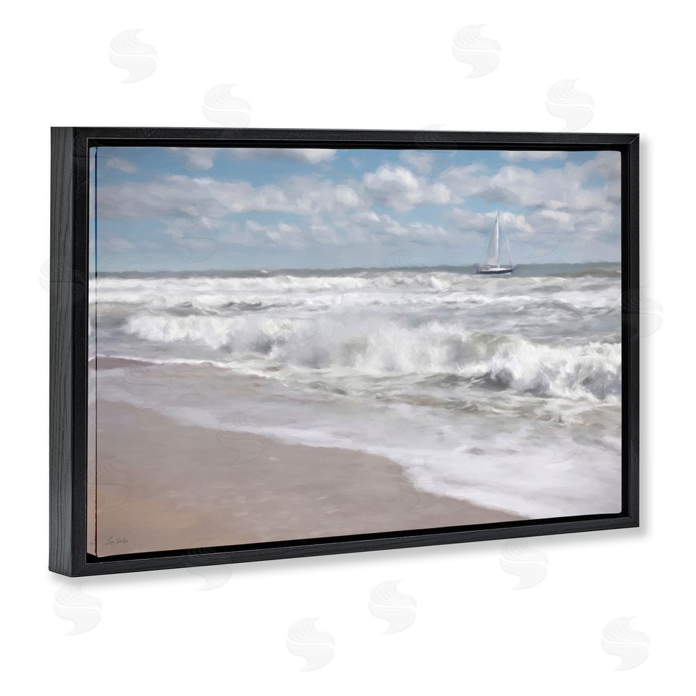 Lori Deiter Windswept Shores & Sails Black Floating Frame Canvas Wall Art Print