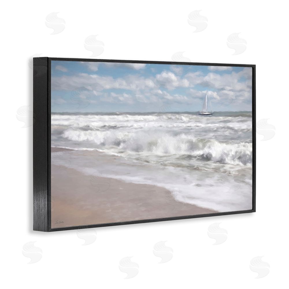 Lori Deiter Windswept Shores & Sails Black Framed Giclee Wall Art Print