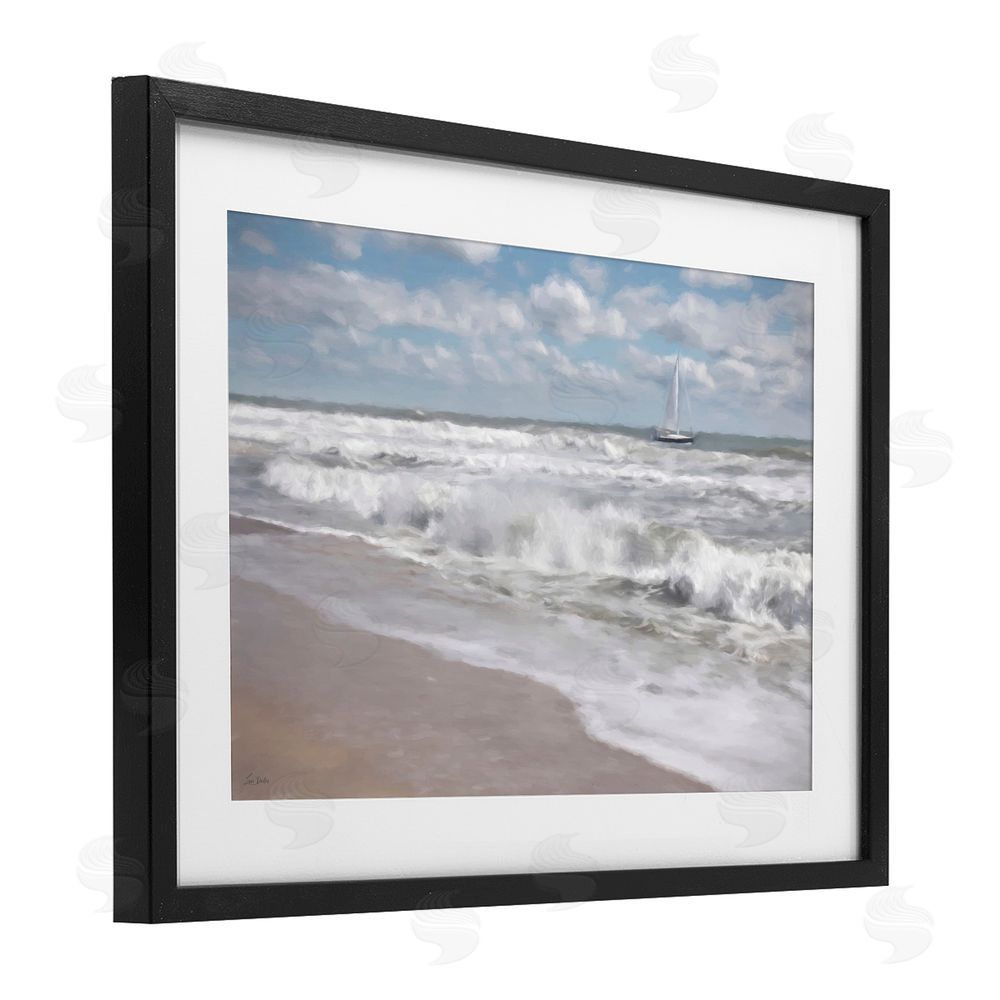 Lori Deiter Windswept Shores & Sails Black Framed Print Under Glass Wall Art