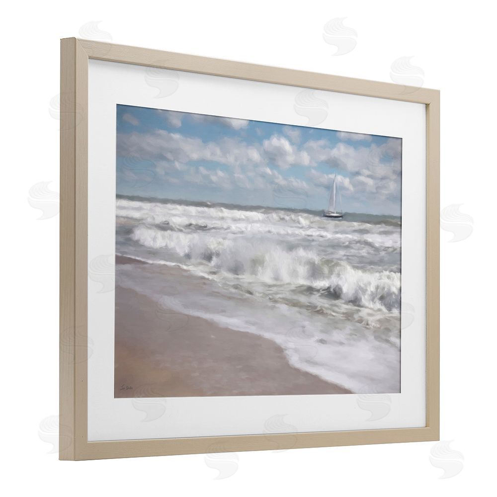 Lori Deiter Windswept Shores & Sails Brown Framed Print Under Glass Wall Art
